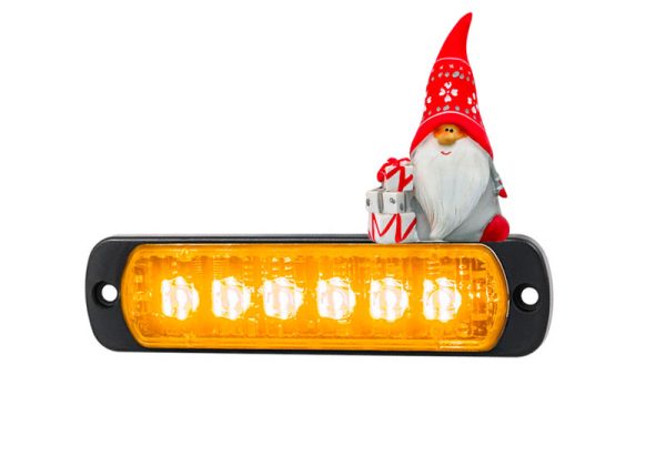 Standby L52 LED Blitzblink med 6 LED´er. Gult blitz med klart glas. Vandret montering . - Billede 2