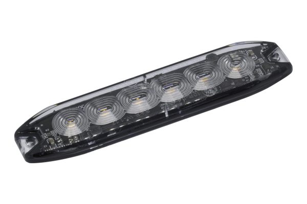 LED Blitzblink med 6 LED´er. Gult blitz med klart glas. 10-30V.