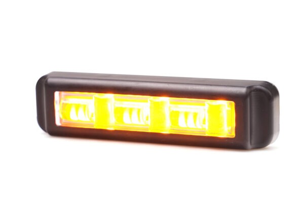 W285 - Gult LED blitzblink med 18 LED´er i sort plast hus. 3 meter kabel. Kan synkroniseres