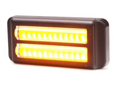 W284 - Gult LED blitzblink med 2 x 12 LED´er i sort plast hus. 3 meter kabel. Kan synkroniseres