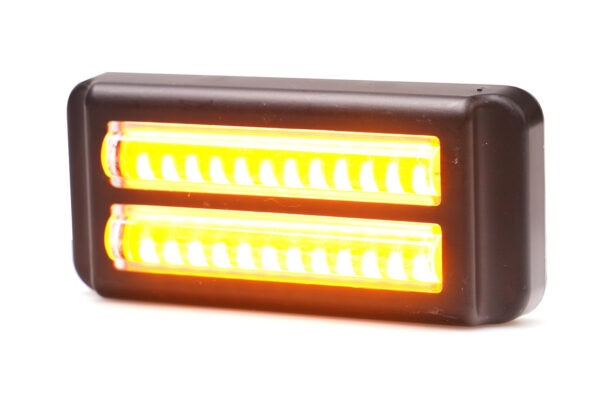 W284 - Gult LED blitzblink med 2 x 12 LED´er i sort plast hus. 3 meter kabel. Kan synkroniseres