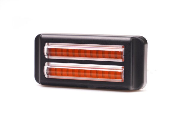 W284 - Gult LED blitzblink med 2 x 12 LED´er i sort plast hus. 3 meter kabel. Kan synkroniseres - Billede 2