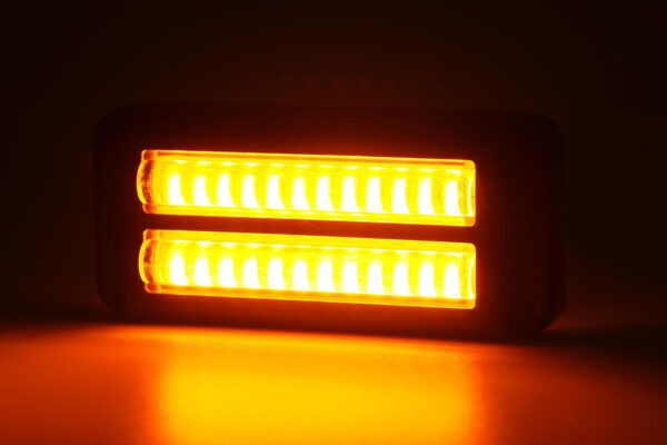 W284 - Gult LED blitzblink med 2 x 12 LED´er i sort plast hus. 3 meter kabel. Kan synkroniseres - Billede 5