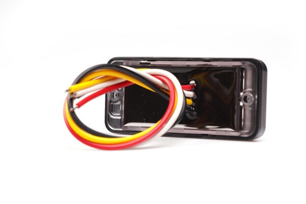 W290 - Hvid LED positionslys med gult blitz og klart glas. 1 række positionslys / 1 række blitzlys. Leveres med 5 meter kabel. - Billede 5