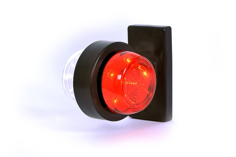 W74.2. - LED slingrelygte med rødt og hvidt / klart glas. ADR godkendt. 5 meter kabel.