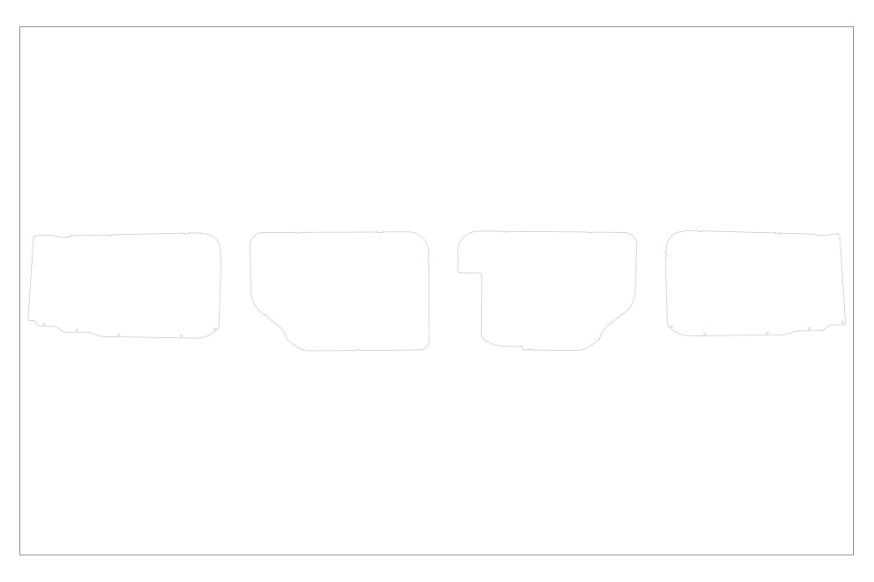 Panelkit / 4mm lysegrå plast / Kia PV5 26- (L2H1) / 1 skydedør. Kun højre/venstre topfelter - Billede 3